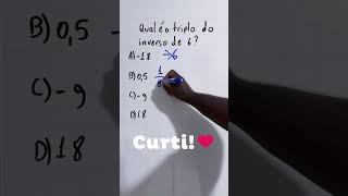 Qual é o triplo do inverso de 6 matematicabasica inverso matematica [upl. by Nahtnoj191]