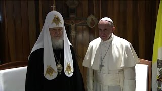 Le pape et le patriarche orthodoxe russe se rencontrent à Cuba [upl. by Dougal]