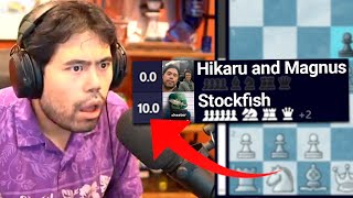 Hikaru  Magnus vs Stockfish [upl. by Ardnuat941]