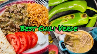 The Best Chili Verde Pork Green Chili Family Recipe❤️ [upl. by Thurmond]