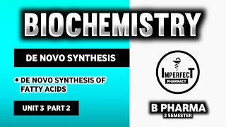 De Novo Synthesis Of Fatty Acids  Fatty Acids  Lipids Metabolism  Biochemistry  B Pharma [upl. by Riesman394]