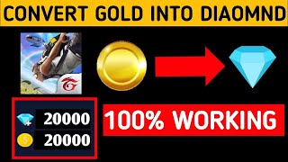 How to convert gold into diamonds in free fire convert your gold coins in diamond live proof [upl. by Atinet148]