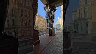 The Portico with Atlantes travel architecture goprotravel europe portico spb petersburg 4k [upl. by Maiga70]