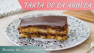 TARTA DE LA ABUELA con natillas chocolate y galletas [upl. by Hakim]