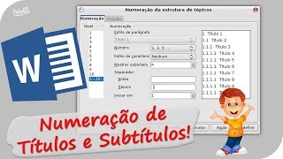 Numeração de títulos e subtítulos e sumário automático no word [upl. by Jaella]