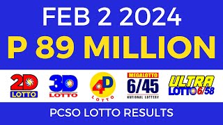 Lotto Result February 2 2024 9pm PCSO [upl. by Ades]