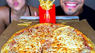 LITTLE CAESARS PIZZA JERRY WIFE  EATING MCDONALDS FRIES  TALKING JERRY BIG BITES ASMR MUKBAN [upl. by Kiefer]