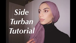 Trendy Side Turban Hijab Tutorial  Quick amp Pinless [upl. by Slaughter498]