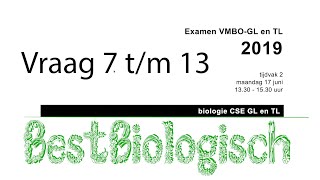 Biologie examen VMBO GL en TL 2019 tweede tijdvak vraag 7 tm 13 [upl. by Noteloc105]