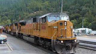 UP 8106 Departs Dunsmuir with a Southbound Manifest [upl. by Wenger28]