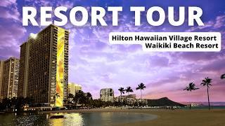 Hawaiian Hilton Village Resort  Waikiki Beach Resort Tour [upl. by Aneehta]