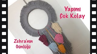 Taranabilir Makrome İpten Duvar Süsü Yapımı  Makrome İpten Kapı Süsü Yapımı [upl. by Anerdna917]