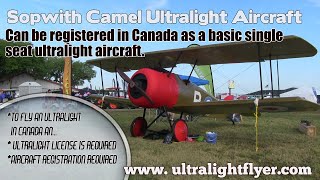 Sopwith Camel Airdrome Aeroplanes Canadian Single Seat Ultralight Aircraft [upl. by Baggett]