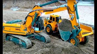 RC EXCAVATOR LIEBHERR 960 SME 10 years old VOLVO DUMPER  PREMACON [upl. by Annahs]