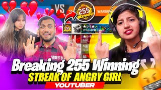 Breaking 255 Winning Streak Of Angry Girl Youtuber 😱 Crying Reaction [upl. by Englebert225]