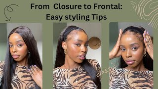 How to style a closure wig into a stunning frontal look [upl. by Yde]