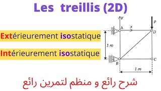 RDM2  EXERCICE 4  Degré dhyperstaticité  Structures isostatiques treillis 2D [upl. by Esertal]