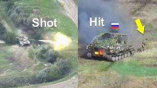 A real tank duel between Russian and Ukrainian tanks [upl. by Purington]