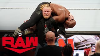 Bobby Lashley and Brock Lesnar get into a wild brawl Raw Oct 17 2022 [upl. by Innor814]