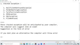 Exception Handling Introduction  Checked Exceptions  Unchecked Exceptions java coding [upl. by Yromas]