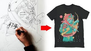 How I design a T Shirt  Clothing Art Tutorial [upl. by Nnylatsyrc]