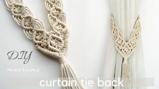 DIY macrame curtain tie back tutorial macrame diamond pattern with tassel tutorial 70 [upl. by Suiluj]