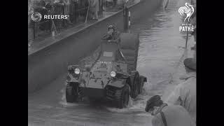 UK CHERTSEY MODERN ARMY TRANSPORT SHOW 1954 [upl. by Pilloff220]