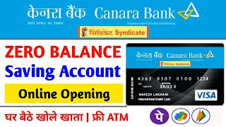 Canara Bank Online Account Opening  Zero Balance  How To Open Canara Bank Account Online [upl. by Tiffanie]