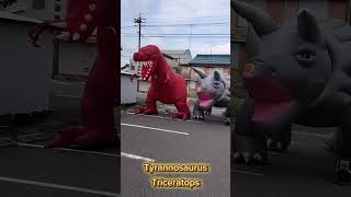 Dinosaur shooting game event production  Triceratops Inflatable  恐竜シューティング トリケラトプス Dinosaur [upl. by Dulsea]