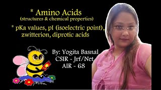 Amino acids  Structures amp chemical properties  pKa value  pI or Isoelectric point  Zwitterion [upl. by Ahsilet23]