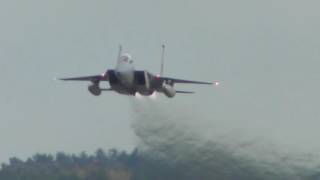 Incredible Unrestricted Take off F15 fighter jet RAF Mildenhall 28Oct16 321pm [upl. by Crowns]