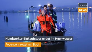 NIEDERAULA quotUns ist kaltquotHandwerkerEinkaufstour endet im Hochwasser  Feuerwehr rettet mit Boot [upl. by Arytal]