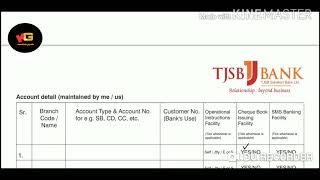 how to fill TJSB bank sms banking \ cheque book issuing application form   HINDI [upl. by Nihs]