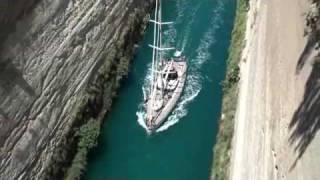 Corinth Canal Isthmus of Corinth Greece 29072009 [upl. by Esenwahs]