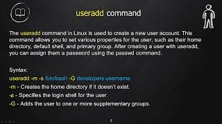 USERADD Linux Commands Part20 linux networking linuxadministration firewall education [upl. by Adoree]