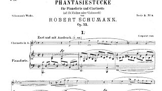 Robert Schumann Drei Fantasiestücke Op 73 1849 clarinet and piano [upl. by Ahseya215]