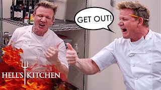 10 Times Gordon Ramsay Eliminated A Chef In The Middle Of Service  Hells Kitchen [upl. by Ahseiuqal408]