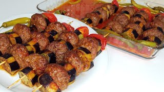 Şişte Patlıcan Kebap Nasıl Yapılır 😋 Köfteli Patlıcan Kebabı Fırın Yemekleri Nefis Yemek Tarifleri [upl. by Salita944]