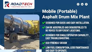 Roadtech Industries Make Mobile Portable Hot Mix Plant DM45 Model Output Capacity 4060 TPH [upl. by Ahsienat926]