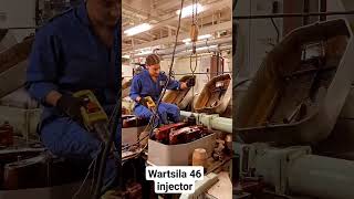 removing wartsila 46 injector ship [upl. by Lazaro]