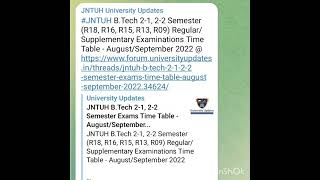 JNTUH BTECH 21 AND 22 EXAMS TIME TABLE [upl. by Helali539]