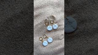 Behind the Scenes Crafting Sand Dollar Polymer Clay Gold Dangle Earrings polymerclayearrings [upl. by Rehpotsirk]