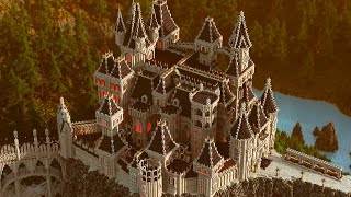 Draculas Castle Gothic Castle and Gothic Village Timelapse Spooky Minecraft Halloween Themed Map [upl. by Adias]