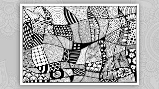 Zentangle patterns for beginners  zentangle art step by step  zentangle inspired art [upl. by Soulier460]