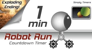 1 min racing robot countdown timer with exploding ending [upl. by Jobie]