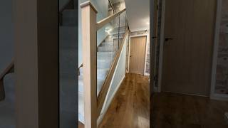 Oak glass balustrade installation youtube ytshorts woodworking diy carpentry shorts stairs [upl. by Aneg]