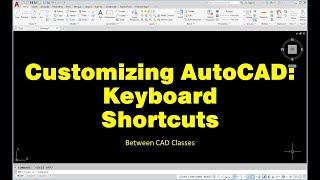 Customizing AutoCAD Creating Keyboard Shortcuts [upl. by Home99]