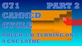 CNC LATHE PROGRAMMING  LESSON 2  PT2 OF 2  G71 CANNED CYCLE FOR ID ROUGHING [upl. by Curzon280]