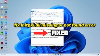 FIXED Initpkidll missing or not found error [upl. by Laurent579]