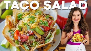 Easy Taco Salad Bowls Recipe Crispy Fresh and Delicious [upl. by O'Toole395]